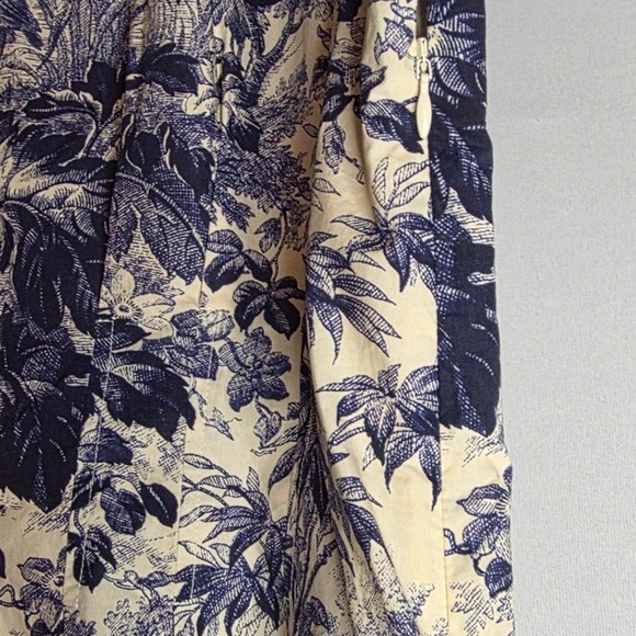 Tuckernuck Delaney Toile Print Dress Women XL Blue Cream Short Sleeve Pockets - Picture 10 of 13